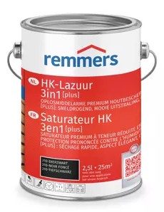 HK Lazuur plus noir foncé - lasure aqueuse de couche mince 2,5L